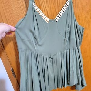 Torrid olive challis lace trim tank plus size 1